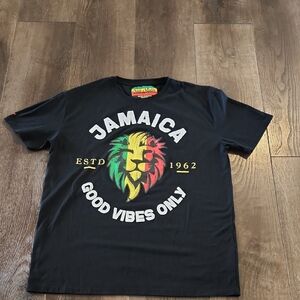 Jamaica Good Vibes Only T-Shirt XL Retro Reggae Hippie Organic Cotton